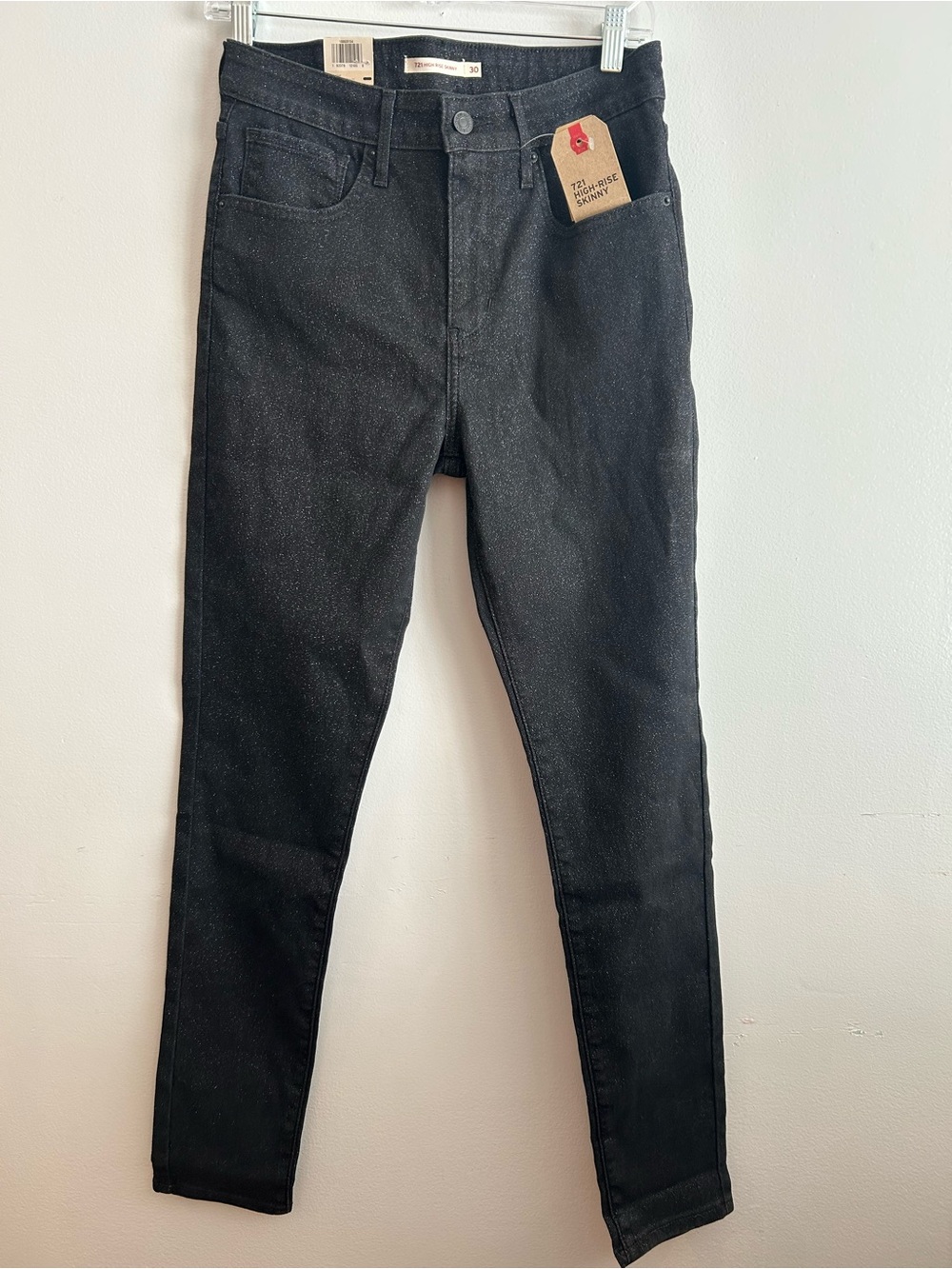 Levi's 721 High-Rise Skinny Jeans black sparkle glitter streetwear concerts
